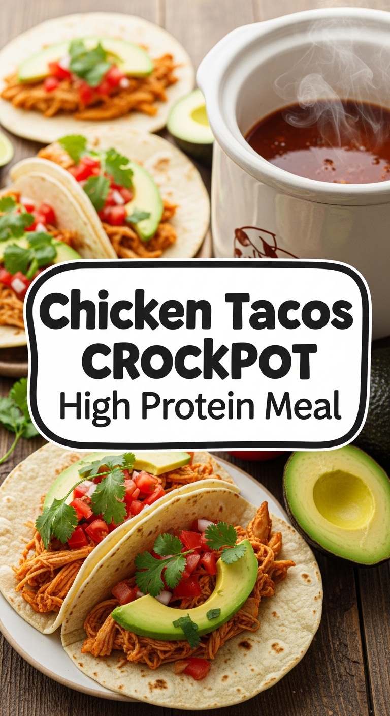 Chicken Tacos Crockpot High Protein Meal