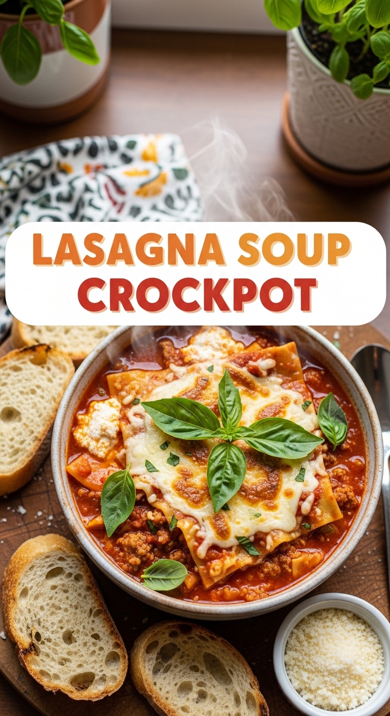 Lasagna Soup Crockpot Warm Family Dinner