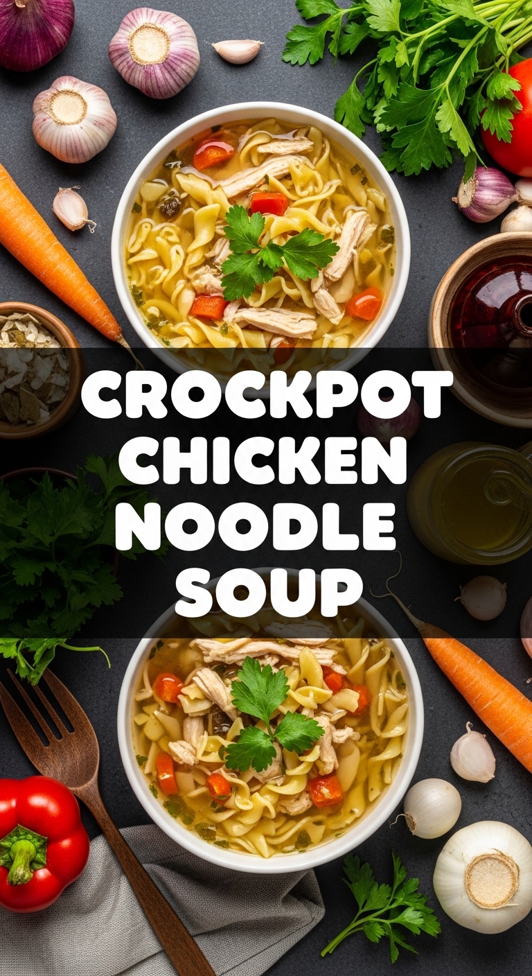 Crockpot Chicken Noodle Soup Hearty Homemade Meal