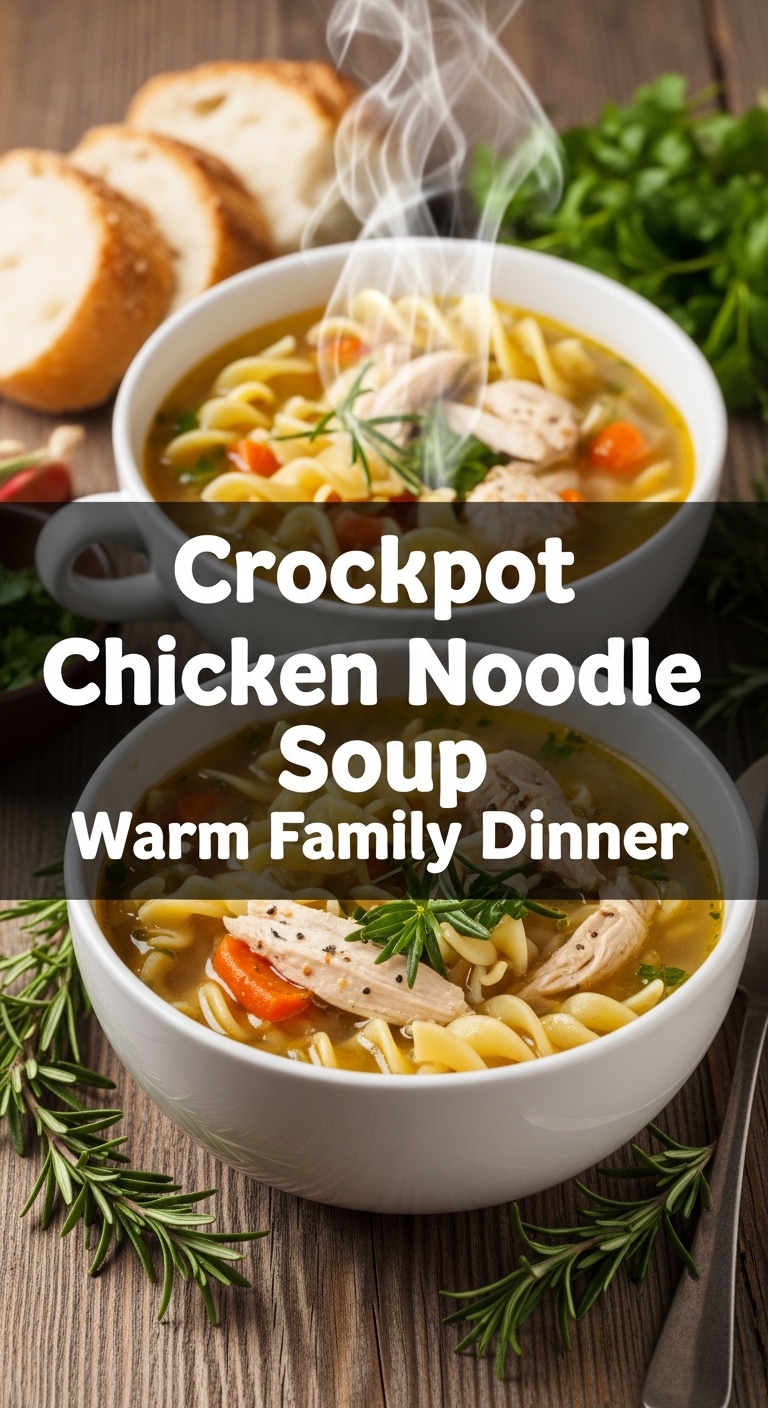 Crockpot Chicken Noodle Soup Warm Family Dinner