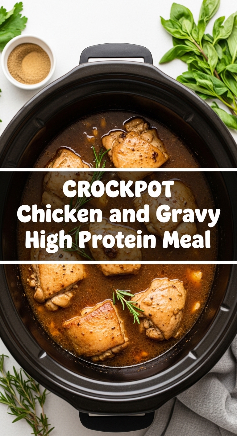 Crockpot Chicken And Gravy High Protein Meal