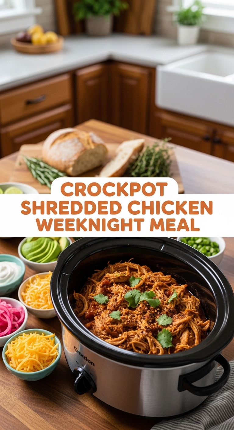 Crockpot Shredded Chicken Weeknight Meal
