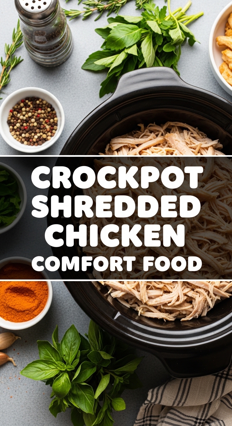 Crockpot Shredded Chicken Comfort Food