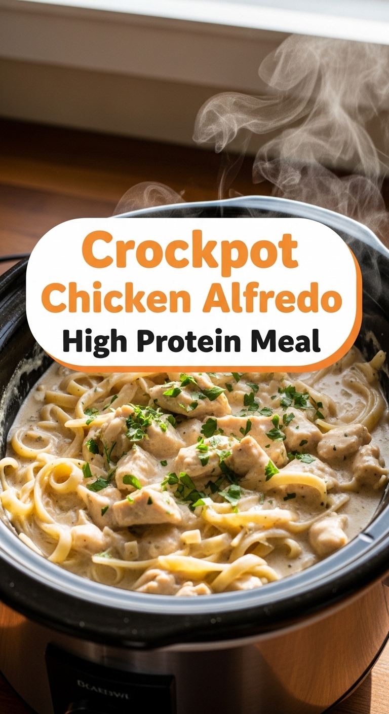 Crockpot Chicken Alfredo High Protein Meal