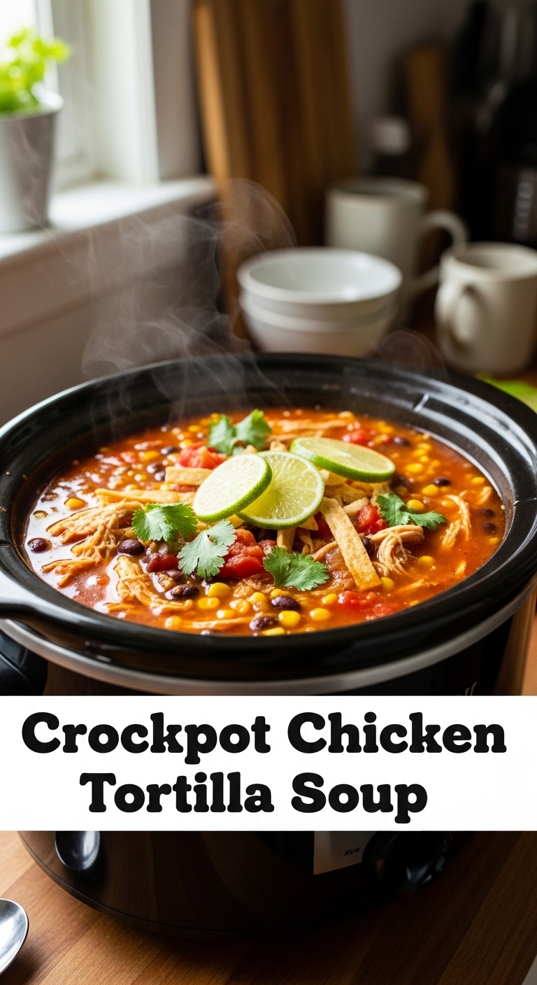 Crockpot Chicken Tortilla Soup Warm Family Dinner