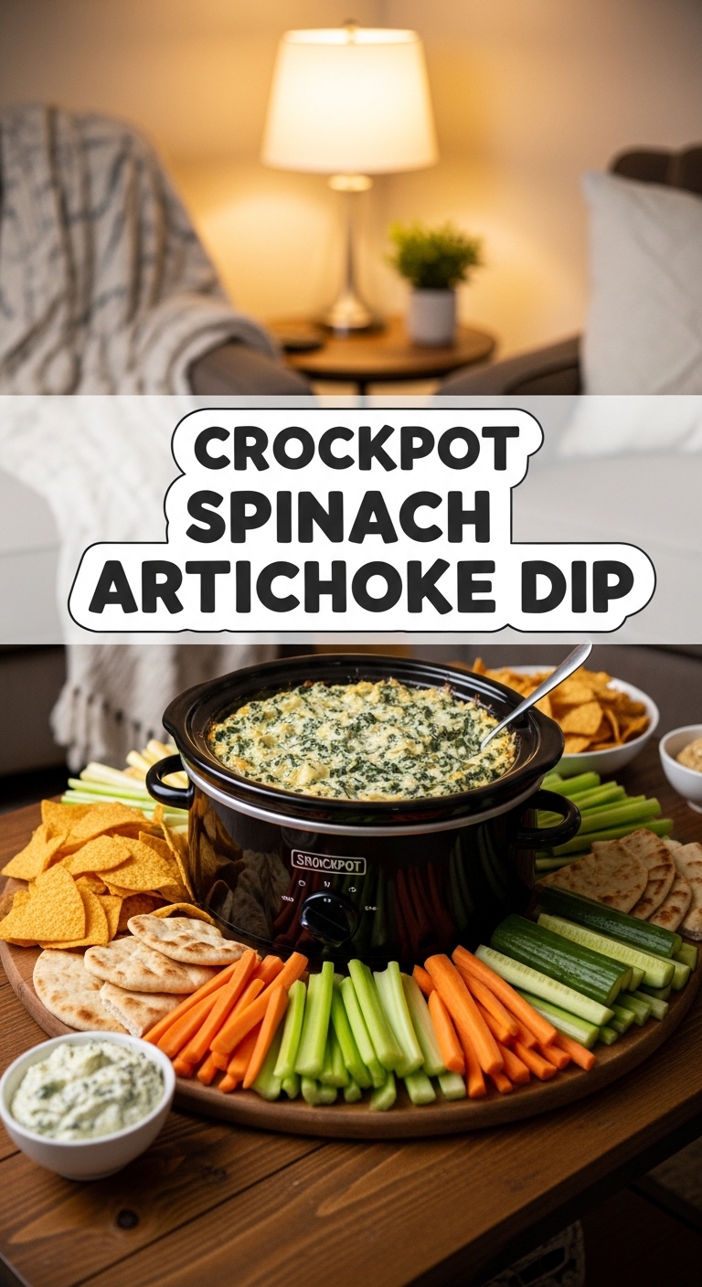 Crockpot Spinach Artichoke Dip Comfort Food