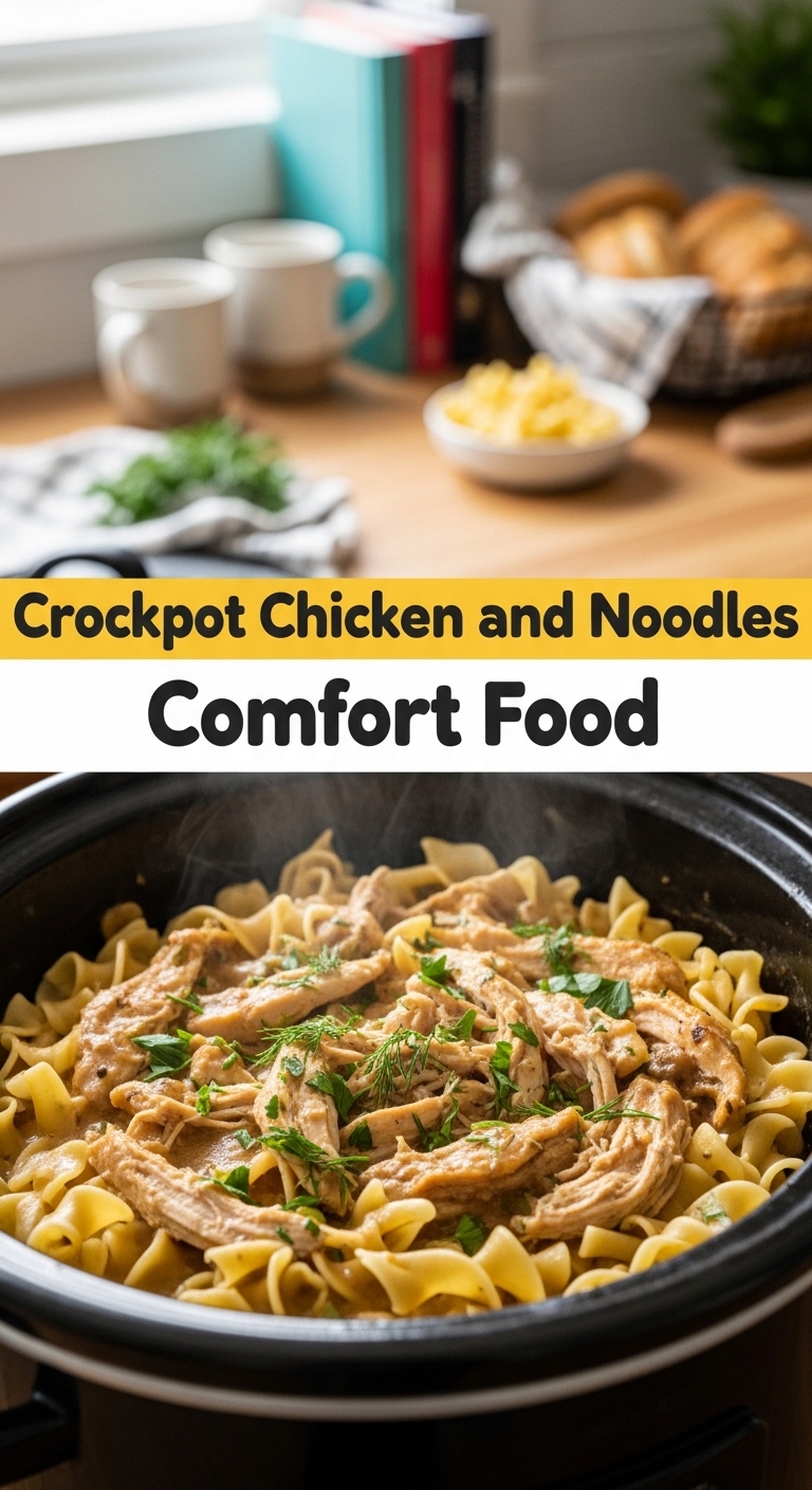 Crockpot Chicken And Noodles Comfort Food