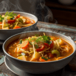 Vegan Cabbage Soup In Bowls