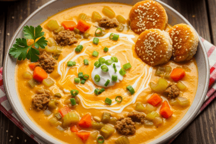 Vegetarian Cheeseburger Soup