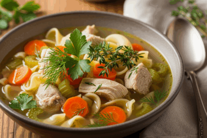 Homemade Chicken Soup With Herbs