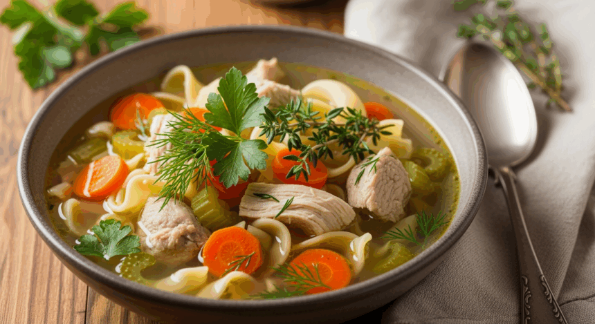 Homemade Chicken Soup With Herbs