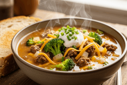Lean And Green Cheeseburger Soup