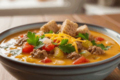 Low Calorie Cheeseburger Soup
