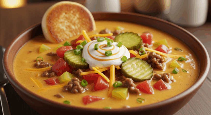 Quick Cheeseburger Soup
