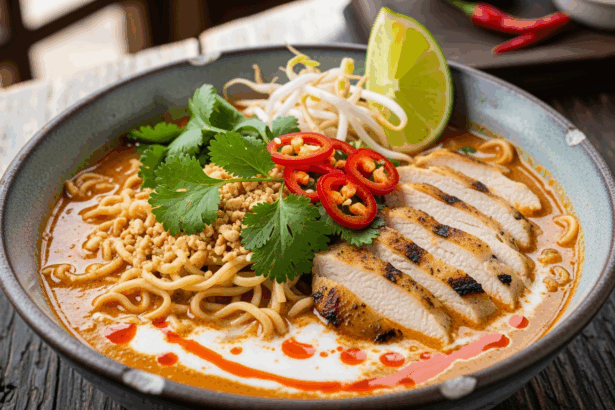 Thai Peanut Chicken Ramen Soup