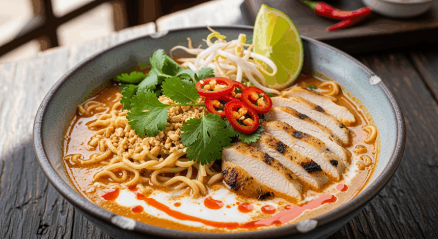 Thai Peanut Chicken Ramen Soup