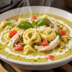 Chicken Pesto Tortellini Soup Crockpot