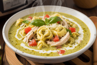 Chicken Pesto Tortellini Soup Crockpot