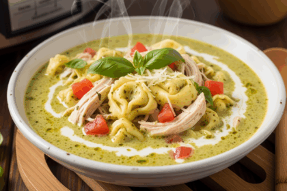 Chicken Pesto Tortellini Soup Crockpot