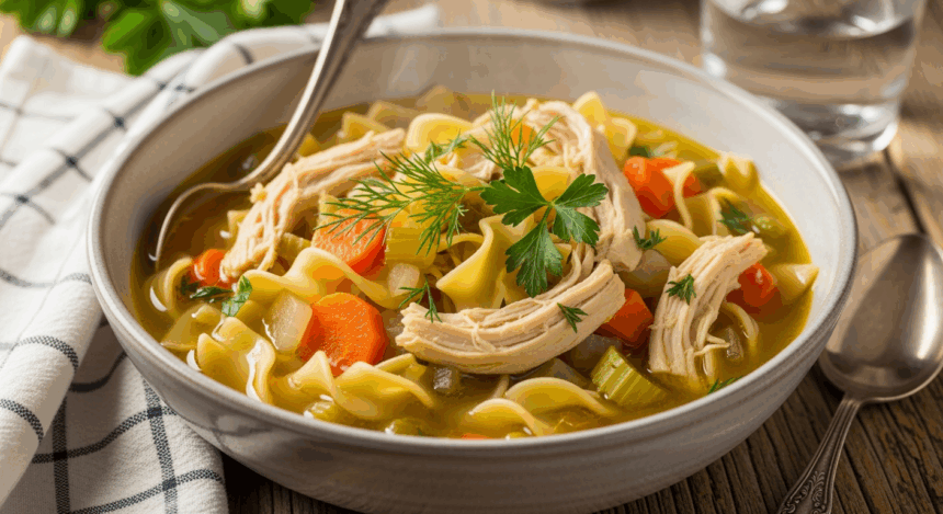 Homemade Crockpot Chicken Noodle Soup