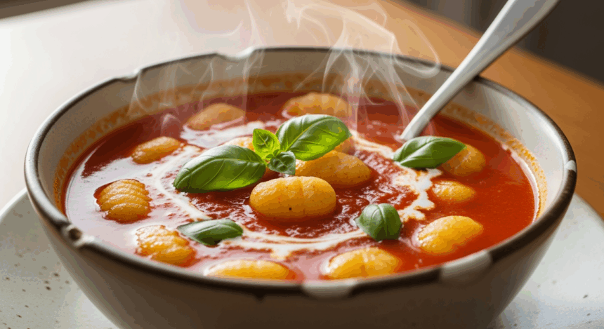 Bowl Of Tomato Soup With Gnocchi