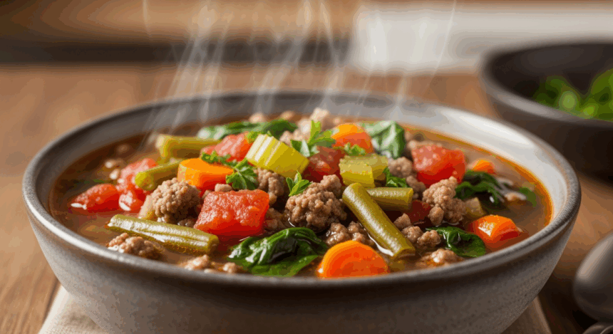 Keto Hamburger Vegetable Soup