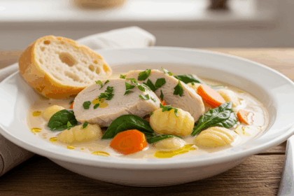 Bowl Of Creamy Chicken Gnocchi Soup