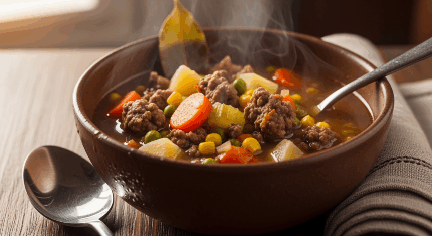 Slow Cook Hamburger Soup