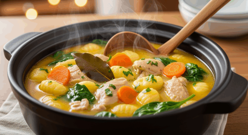 Chicken Gnocchi Soup In Pot
