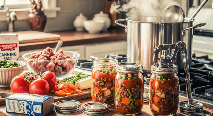 Canning Hamburger Vegetable Soup