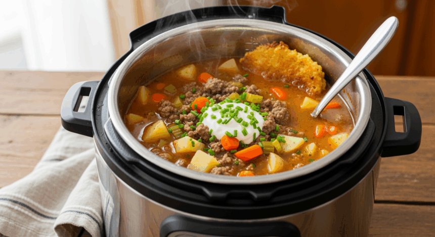 Instapot Hamburger Potato Soup