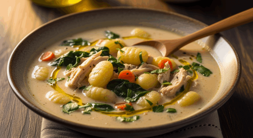 Hearty Creamy Chicken Gnocchi Soup