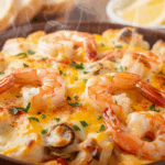 cheesy seafood casserole with shrimp