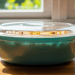 pyrex turquoise casserole with lid