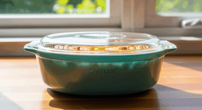 pyrex turquoise casserole with lid