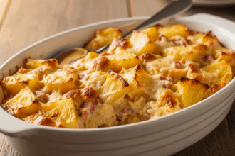 casserole dish with pineapple