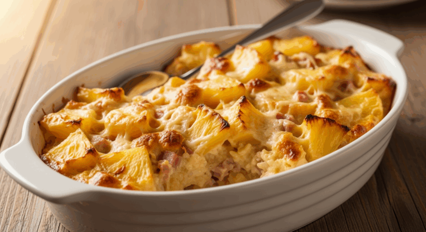 casserole dish with pineapple