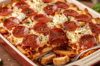 pepperoni pizza casserole with chicken