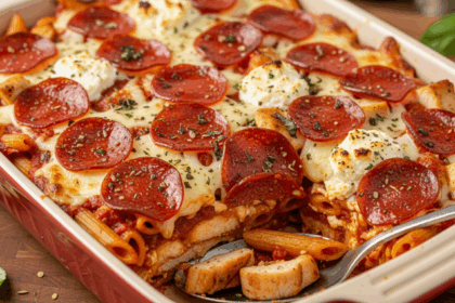 pepperoni pizza casserole with chicken
