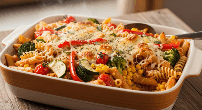 pasta casserole with vegetables