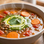 Vegetarian Tomato Carrot Lentil Soup