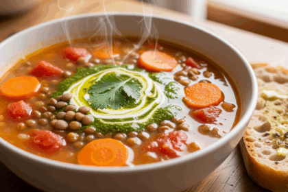 Vegetarian Tomato Carrot Lentil Soup