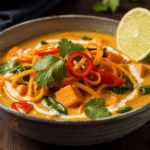 Coconut Curry Soup With Sweet Potato Noodles