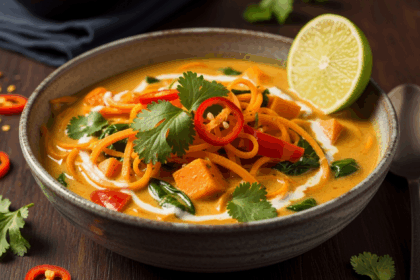 Coconut Curry Soup With Sweet Potato Noodles