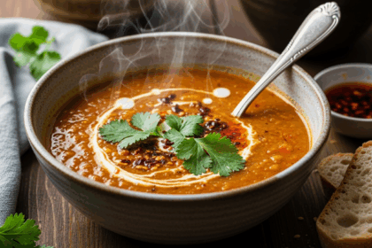 Spiced Lentil Soup In Bowl