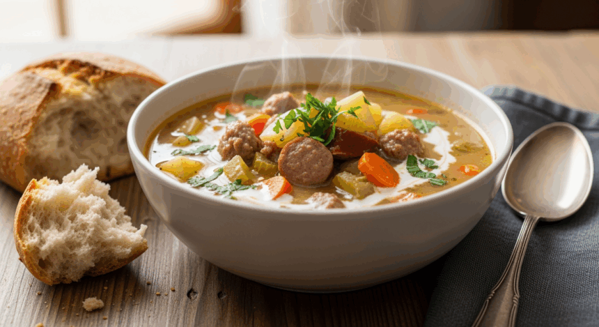 Bowl Of Sausage And Potato Soup