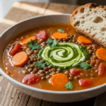 Vegetarian Tomato Carrot Lentil Soup