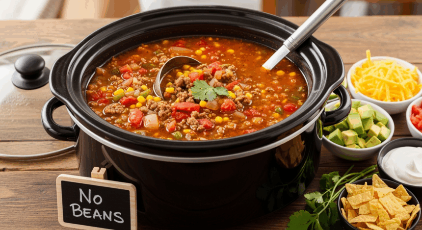 Taco Soup Crock Pot No Beans