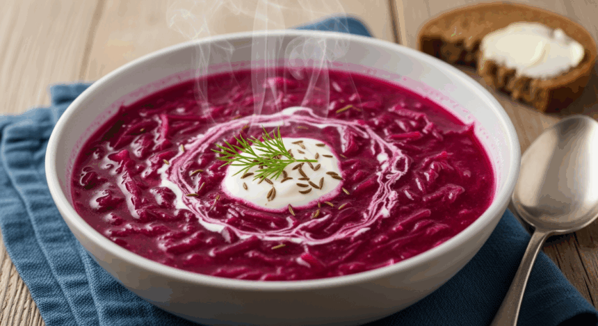 Red Cabbage Soup With Caraway Seeds