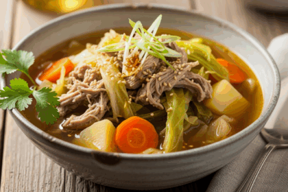 Bowl Of Pork And Cabbage Soup